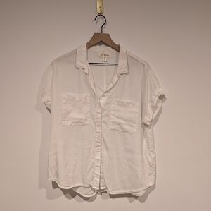 Cloth & Stone | Breezy Short Sleeve Button Down | White | Medium